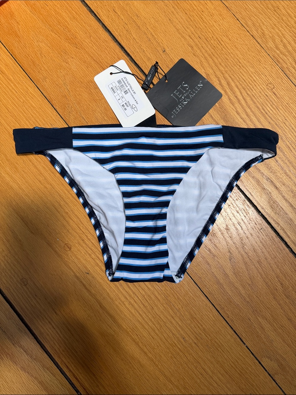 Striped Navy & White Bikini Bottom